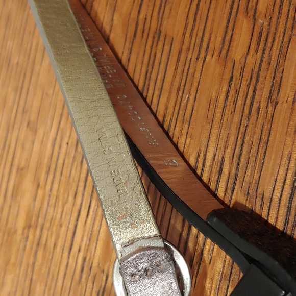 Pair of skinny belts size large, black sparkle and silver - Picture 4 of 4